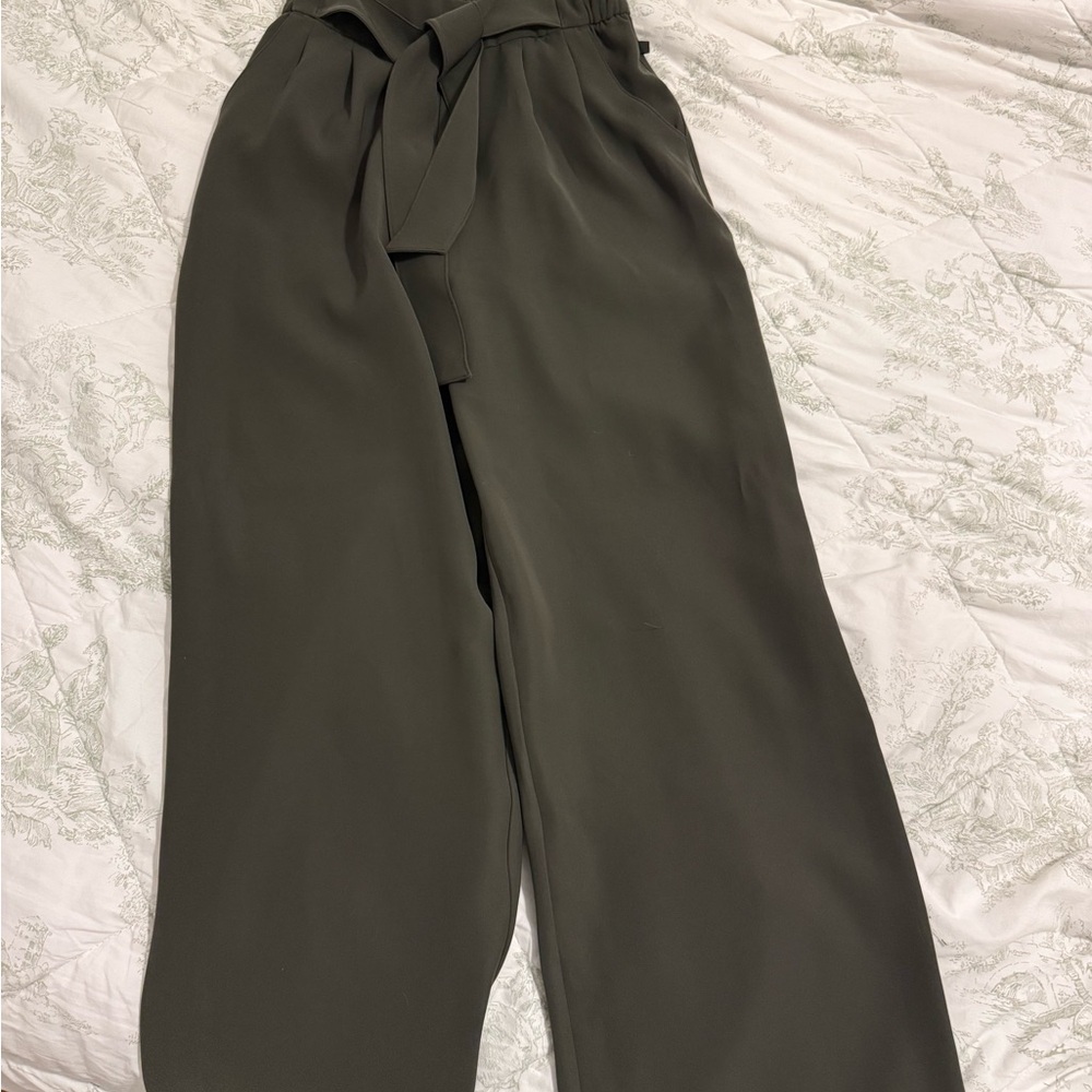 lululemon athletica Olive Wide-Leg High-Waist Pants with Tie